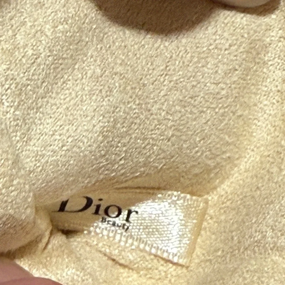 Dior Beauty Cream Pebbled Leather Jewelry Travel Case Organizer Roll Pouch